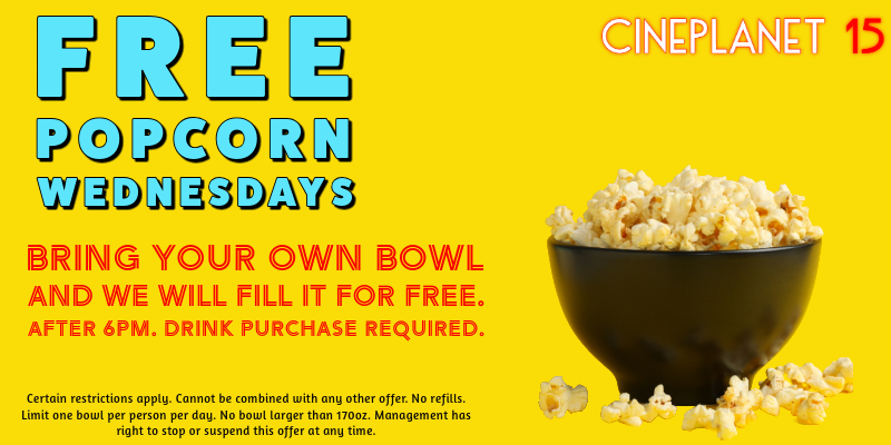 Free Popcorn Wednesdays!